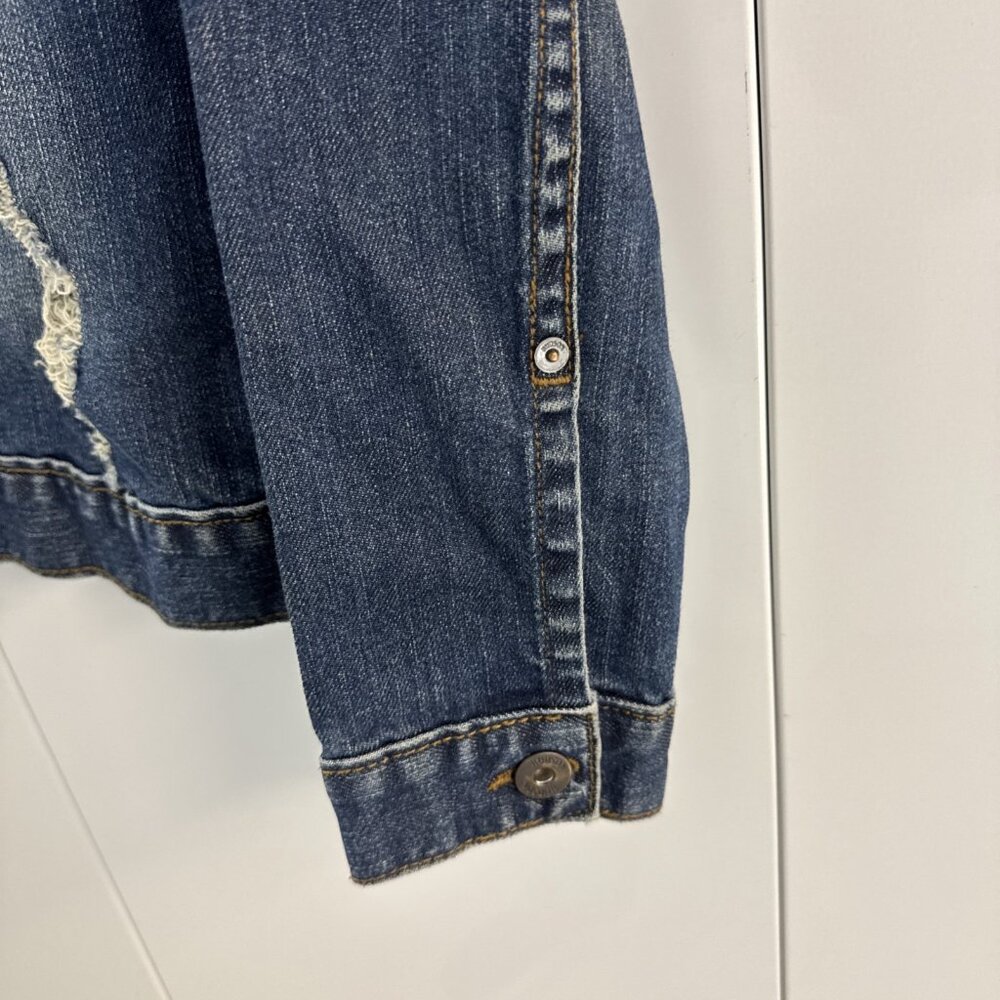 Hudson Jeans Denim Jacket Womens Size Small Y2K USA Made Distressed - Picture 4 of 10